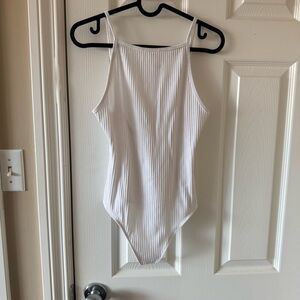 BNWT Wilfred Aritzia Annecy Bodysuit Ribbed in White Size Small